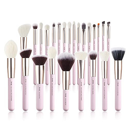 Jessup Makeup Brushes Set Professional, 25PCS Pink Premium Natural Powder Foundation Eyeshadow Blending Concealer Blusher Highlight Labeled Brushes, T290 - color: Blushing Bride