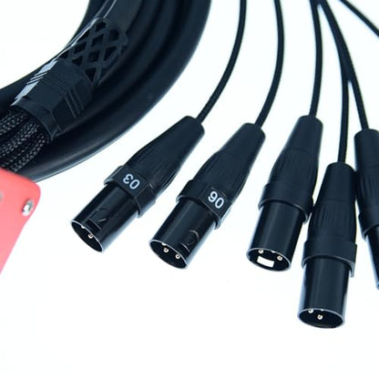 Arklove 6-Channel Low Profilemale XLR 1/4" TRS Female Send Sub Combo Splitter Snake Cable 10ft - size: 10ft