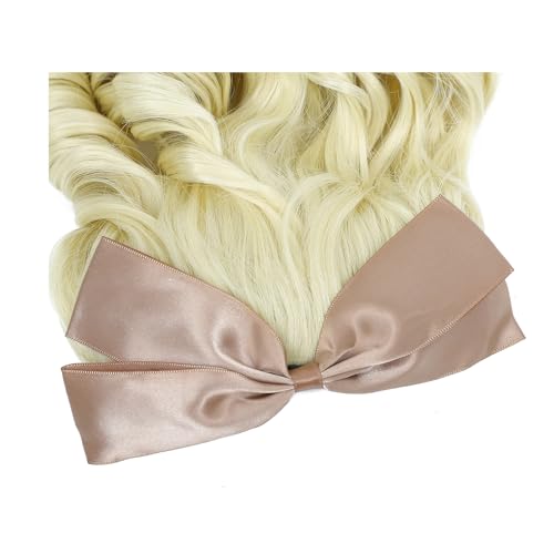 Victorian curls and ponytails, Gibson style clip-on hair and satin bow, perfect for historical replays, plays and Halloween (Light Blonde) - color: Blonde1