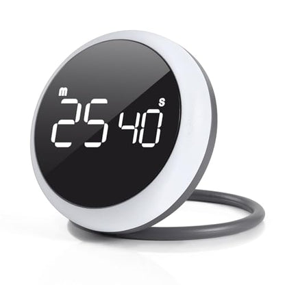 White Quick Que Kitchen Timers, Visual timers Large LED Display Magnetic Countdown Countup Timer for Classroom Cooking Fitness Baking Studying Teaching, Easy for Kids and Seniors (White) - color: White