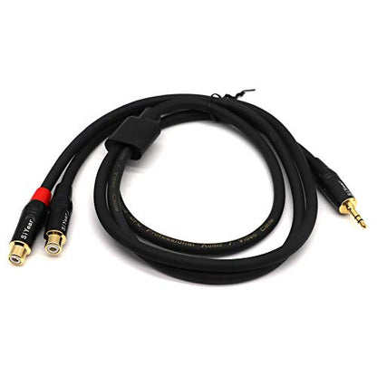 3.5 mm to Dual RCA Cable, Gold Plated 1/8 inch Male to 2 RCA Female Stereo Audio Y Adapter Extension Cable for Smartphones, MP3, Tablets, Speakers, HiFi Stereo System,HDTV etc -1m/3.3FT - color: 3.5M-2RCAF