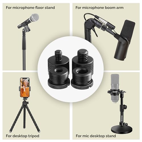 IXTECH Mic Stand Adapter Set 8 pieces Metal Microphone Stand Screw Thread Adapter 5/8 Female to 3/8 Male 3/8 Female to 5/8 Male 5/8 Female to 1/4 Male 1/4 Female to 5/8 Male Tripod Adapter ADP02 Black - color: ADP02 Black