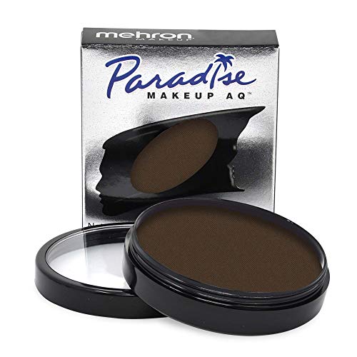 Mehron Makeup Paradise AQ - DARK BROWN, Water-Activated Face & Body Paint - color: Dark Brown, size: 1.4 Ounce
