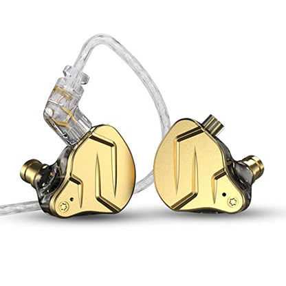 KZ ZSN PRO X Hybrid Banlance Armature with Dynamic in-Ear Earphone ERJIGO ZSNPROX 1BA+1DD HiFi Headset ZSNPRO X erabuds (Without Mic, Golden) | in-Ear Earbuds, HiFi Musician Monitor, Detachable 2-Pin, Tangle-Free Cable, Noise-Isolating, 10mm DD+BA - color