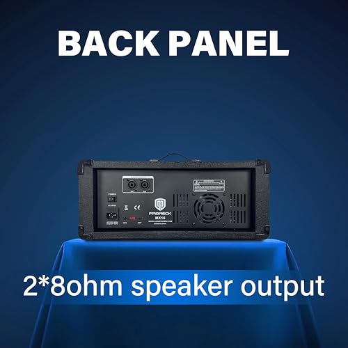 PRORECK Delta 126 2000W Bluetooth PA Speaker System with 6-Channel Powered Mixer, 2 12-Inch Passive Speakers, Stands, Reverb Effects, 15V Phantom Power. Perfect for DJs, Bands, Karaoke, Live Events - size: 12"+6 channel mixer