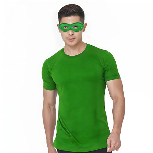Green Super Hero Fabric Eye Mask - 2.87" x 8.25" - Durable, Comfortable & Perfect Fit - Ideal for Parties, Cosplay & More - color: Green