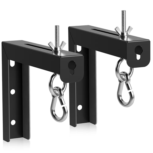 XINLEI Universal Projector Screen Wall Mount L-Brackets Hanging Ceiling Mount, 6 inch Adjustable Extension with Hook for Home Projector and Movie Screens, Hold up to 66 lbs, Black PRL003B - color: Black