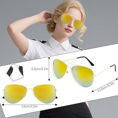 5 Pcs Flight Attendant Costume Accessories Women Airline Stewardess Outfits Flight Attendant Hat Pin Sunglasses Scarf Gloves - color: White
