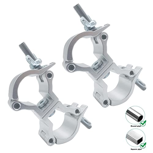Stage Light Clamp O-Clamp 1.25-1.38in 165lbs 2 Pack | Heavy Duty Lighting Truss Clamp for 4/5 - 2" Pipe, 22-220lbs Premium Aluminum O-Clamp for DJ Stage Lighting Setup - size: Fit for 1-1/4 to 1-3/8inch pipe-2pcs