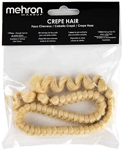 Mehron Makeup Crepe Hair - BLONDE, Special FX Fake Hair - color: Blond