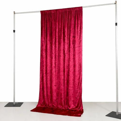 Efavormart Red Premium Crushed Velvet Backdrop Curtain 5ft x 10ft – Event Drape Panel & Photo Booth Background with Rod Pocket, 70% Blackout - color: Red, size: 5ft x 10ft
