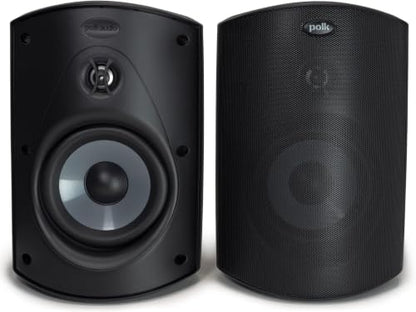 Polk Audio Atrium 6 Outdoor All-Weather Speakers with Bass Reflex Enclosure (Pair, Black), Broad Sound Coverage, Speed-Lock Mounting System (Pack of 8) - color: Black, size: 8 Speakers, style: Atrium 6