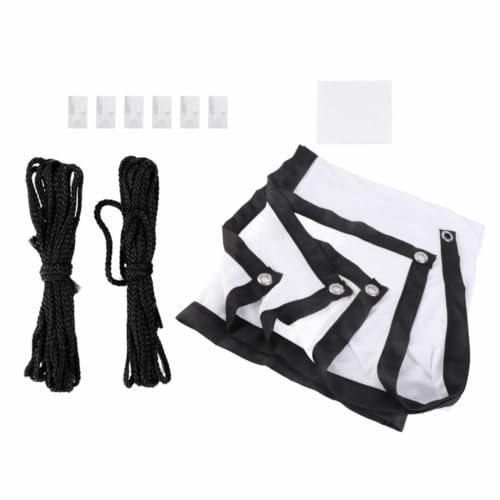 40-120 Inch Portable Projection Screen with Hanging Hooks & Ropes Foldable Non-Crease White Polyester Fabric for Home Theater & Outdoor Camping(60in) - size: 60in