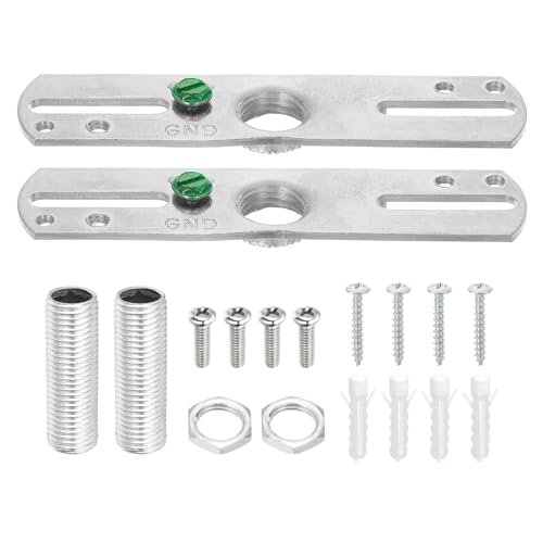 PATIKIL 4" Light Crossbar Kit, 2 Set Universal Light Fixture Mounting Bracket with 1/4IP Tap Center Hole Ceiling Light Plate Canopy Hardware Set for Chandelier Wall Light, with Screw Packs - size: 1/4IP