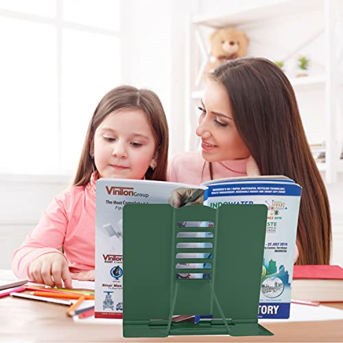 Honagu Metal Desk Book Holder, Adjustable Hands Free Holder for Cookbooks, Documents, Music Books, Textbooks, Tablets, Ipad (Military Green) - color: Military Green