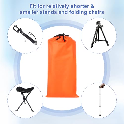 18 x 10 Inch Tripod Monopod Case Bag, Oxford Cloth Foldable Tripod Carrying Case Bag with Drawstring, Fits Speaker/Light Stand/Studio/Outdoor/Travel/Camping, Orange - size: 18x10 Inch