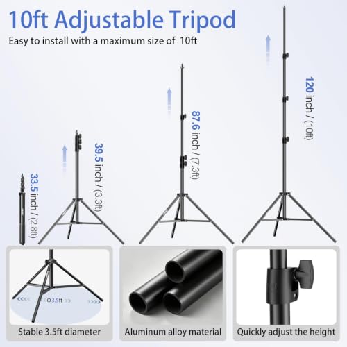 EMART Photo Backdrop Stand, 10x10ft Back Drop Stand for Party, Photography | Banner Holder with 6Clamps&Clips, 2Sandbags,Square Backdrop Stand for Wedding, Baby Shower, Events Dectoration, Exhibition - size: 10x10ft