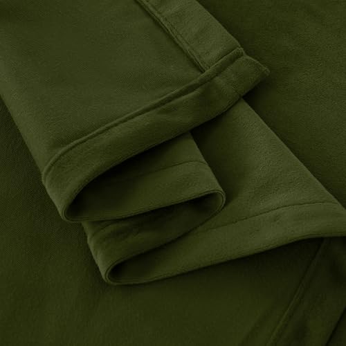 YoungsTex Olive Green Velvet Curtains, Drapes 84 Inches Long 2 Panels Set | Blackout Window Treatmens with Grommet Room Darkening for Bedroom Living Room Privacy, 52 X 84 Inch - color: Olive Green, size: 52"W x 84"L (Pack of 2)