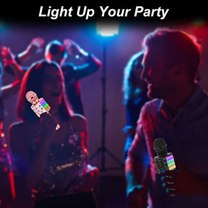 Bluetooth Karaoke Microphone for Party: 8H Playtime, 2H Fast Charge - color: Black2