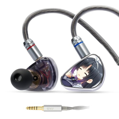 CVJ Kira Aureus in Ear Monitor Headphone,Wired Earbuds IEM 1DD HiFi Earbud | Single Driver, 0.78mm 2-pin 4.4mm Jack, Clear Sound & Deep Bass,Detachable 4.1ft Cable for Singer Musicians DJ(no Mic) - color: Kira Aureus, style: 4.4mm