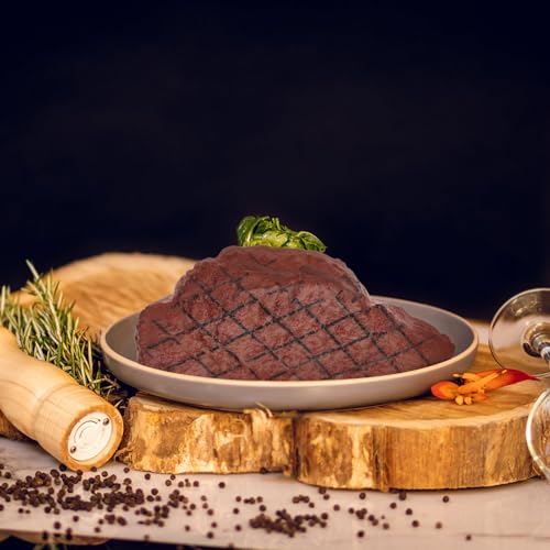 Fake Steak Toy 2pcs Simulation Artificial Meat Props Brown Plastic Steak Models 5.51 X 2.63 X 0.59 in for Pretend Play Photography Home Decor Display