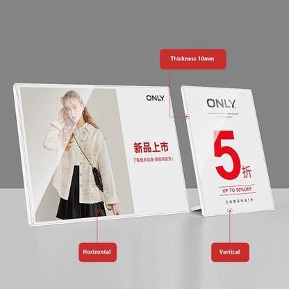 Acrylic Sign Holder L Shape (Vertical A5 148×210mm/ 5.83×8.27 inches) - color: Vertical A5 148×210mm/ 5.83×8.27 inches