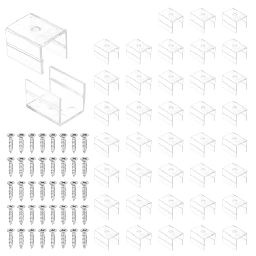 PATIKIL LED Strip Light Clips, 48pcs Mounting Bracket Fixing Clips Plastic Clamp Holders with 304 Stainless Steel Screws for 15.5mm-16.8mm Width Neon RGB Light Cable Ribbon - size: 15.5mm-16.8mm