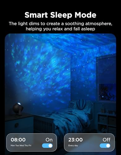Govee Star Light Projector with Ocean Wave Ripple Effects | Works with Matter and Alexa, 40+ Scene Modes, 18 White Noise Options, LED Night Light Projector for Bedroom, Without Plug - style: Ocean Wave