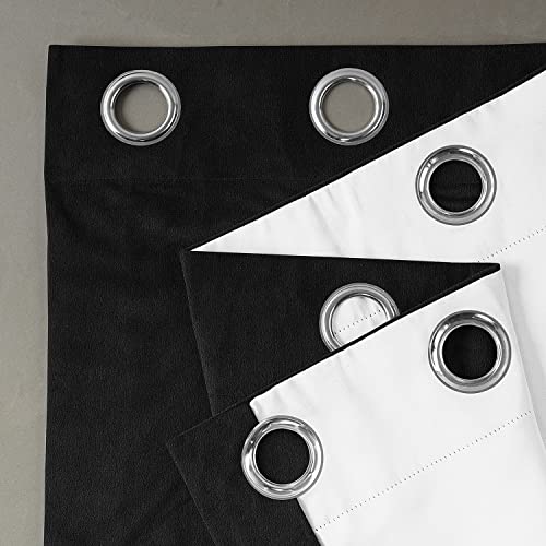 HPD Half Price Drapes Signature Grommet Blackout Velvet Curtains 96 Inches Long Heat & Full Light Blocking Blackout Curtains for Bedroom & Living Room (1 Panel), 50W x 96L, Warm Black - color: Warm Black, size: 50"W x 96"L (Pack of 1)