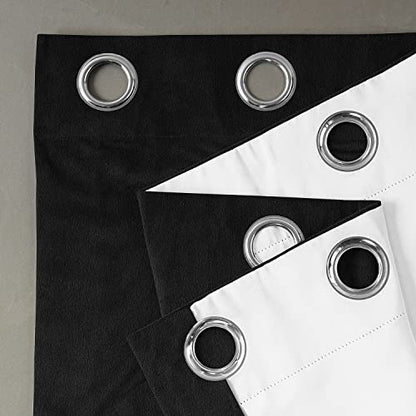 HPD Half Price Drapes Signature Grommet Blackout Velvet Curtains 96 Inches Long Heat & Full Light Blocking Blackout Curtains for Bedroom & Living Room (1 Panel), 50W x 96L, Warm Black - color: Warm Black, size: 50"W x 96"L (Pack of 1)