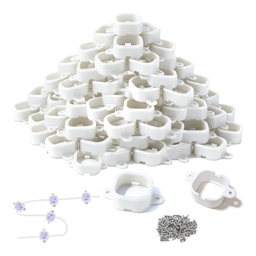 95 Pcs Light Mounting Brackets Set for Govee Pro Permanent Outdoor Lights | Compatible with Pro H706A H706B H706C Outdoor Decoration and Outdoor Lights Extension, Light Clips with Screws Kit (White) - size: 95 PCS White for H706(A,B,C)