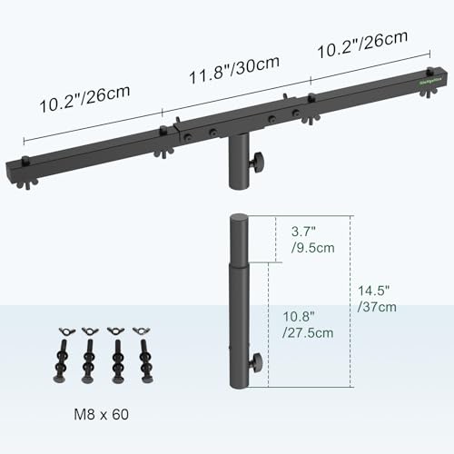 DJ Light Stand T-Bar Cross Bar with Extended Pole Mount, Set of 2 - size: Set of 2