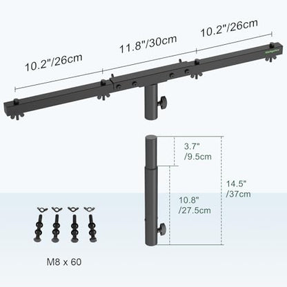 DJ Light Stand T-Bar Cross Bar with Extended Pole Mount, Set of 2 - size: Set of 2