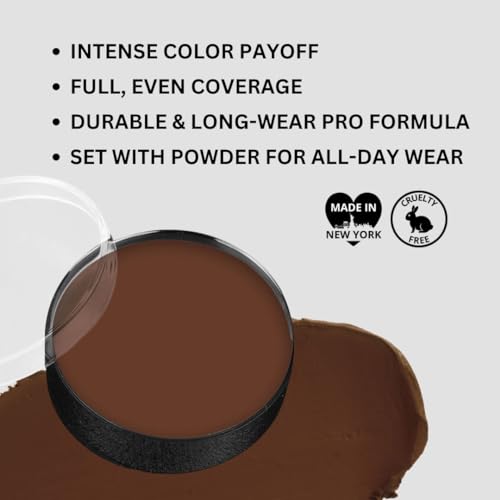 Mehron Makeup Color Cup Greasepaint - BROWN, Face & Body Paint | High-Pigment, Long-Wear Cream Face Paint Makeup for Theater, Halloween, Cosplay, & More. Cruelty Free & Made in the USA. - color: Wolfman Brown