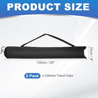 PATIKIL 39 x 8 Inch Tripod Carrying Case, 2 Pack Camera Tripod Carrying Bags Oxford Cloth Padded Bag for Camera Gear Mic Light Stand Sheet Music Photography Accessories, Black - size: 39 x 8 Inch