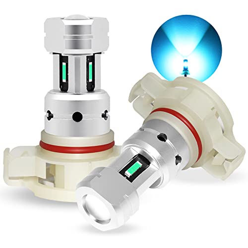 PHINLION PS24W 5202 Ice Blue LED Fog Light Bulbs, 2 Pack - color: Ice Blue