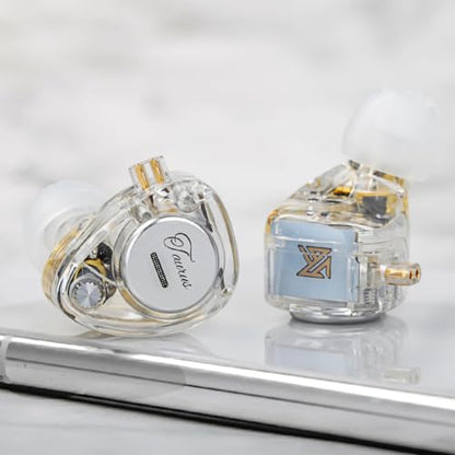 KZ Taurus in Ear Monitor Headphones, Horizontal 2DD in Ears, Gaming Earbuds, Noise Isolating Ear Buds Sound Localization in-Ears for Singers Musicians Audiophiles - color: Clear, style: no Mic