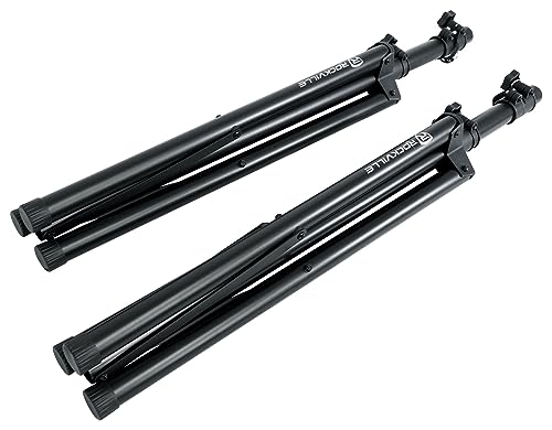 Rockville RAMSYS15 Bundle: (2) 15" Rechargeable DJ/PA Speakers, (2) Tripod Speaker Stands, (2) Wireless Microphones, 1000W Peak, Bluetooth, USB/SD, TWS, for Parties & Events, 6-Items