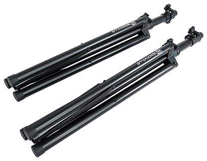 Rockville RAMSYS15 Bundle: (2) 15" Rechargeable DJ/PA Speakers, (2) Tripod Speaker Stands, (2) Wireless Microphones, 1000W Peak, Bluetooth, USB/SD, TWS, for Parties & Events, 6-Items
