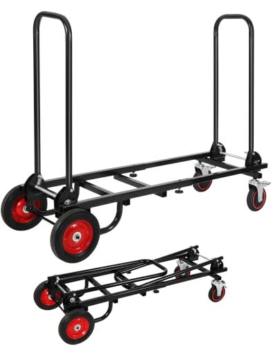 RedSwing Adjustable Folding Dolly 8-in-1 Folding Multi-Cart with Wheels Heavy Duty Platform Cart Expandable Up to 38" to 48" - 330LBS Load Capacity