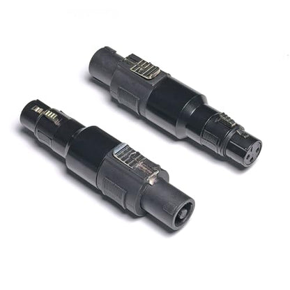 WJSTN Speakon to 3pin XLR Adapter, Black, Professional Connector, 2 Pack, for PA Systems, DJ Equipment, Amplifiers, Mixing Consoles (Speakon Male to XLR Female) - style: Speakon Male to xlr Female