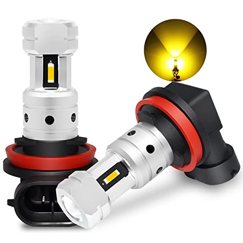 PHINLION H8 H11 Yellow LED Fog Light Bulb, 3000K, 2 Pack - color: Golden Yellow