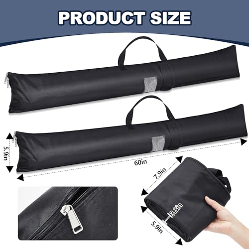 Aliceset 2 Pcs Flag Carrying Case Storage Bag Feather Cloth Banner Carrier Teardrop Flag Pole Bags Kit Waterproof Oxford Mic Stand Tripod Carrying Case Portable, 5.9 x 60 in