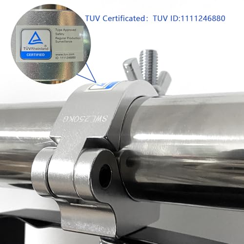 Premium Aluminum Alloy Heavy Duty 550 LB O Clamp for Spot Lights - Fits 42-52mm Tube/Pipe - Stage Lighting - Silver (Pack of 4)