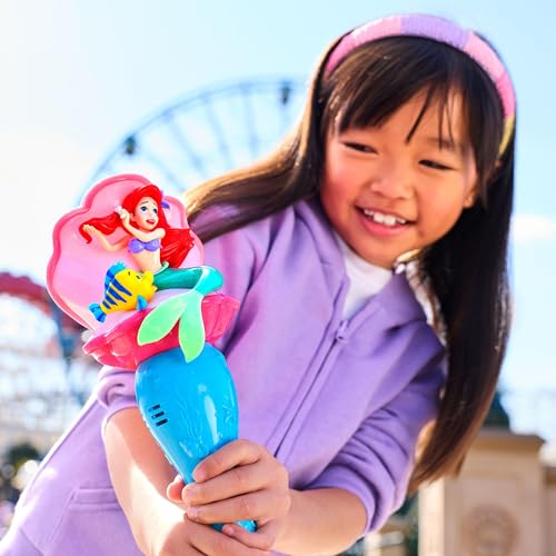Disney Store Official The Little Mermaid Ariel & Flounder Light & Sound Bubble Wand - Interactive LED Toy, Perfect for Kids & Fans - Ideal for Outdoor Play & Parties, Durable and Safe - style: Ariel & Flounder