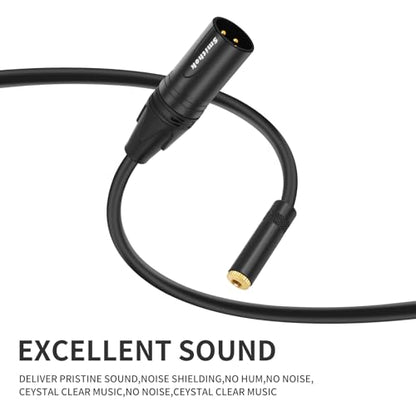 Smithok 2-Pack 3.5mm to XLR,Balanced 3.5mm 1/8 inch Female Stereo TRS Mini Jack to 3-Pin XLR Male Audio Converter Adapter Cable - 1feet(30cm)