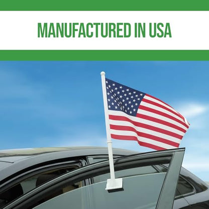Car Window Flag Pole by Custom Boss Customizable Flag with Picture USA Made | 12x17 Inch Custom Car Flags for Windows, Customized Flags with Pictures, Car Flag Pole Stand and Automotive Flags - color: Car Flag