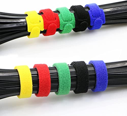 50pcs Reusable Fastening Adjustable Cable Ties Wire Management (8 Inch, Green) - color: Green, size: 8 Inch
