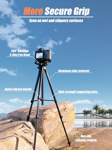 71 Inch Lightweight Tripod for Camera & Phone with Wireless Remote | Comes with phone holder and carry bag,travel-friendly,2-in-1 selfie stick and tripod design,Aluminum portable alloy body