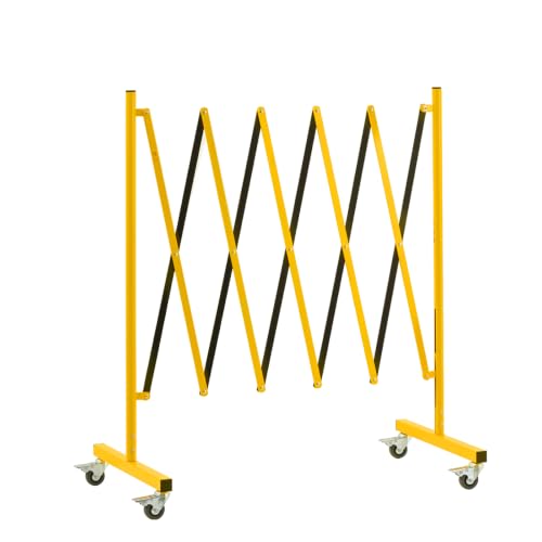 TRUNK 8ft Expandable Metal Barricade, Mobile Industrial Safety Fence | High-visibility yellow/black finish for heavy-duty outdoor & warehouse safety - size: 8 Feet New Black and Yellow-41 in(L-H)